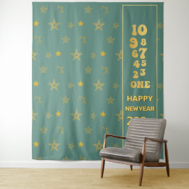 Mini-Gold-Silvester-Countdown-Party Wandteppich