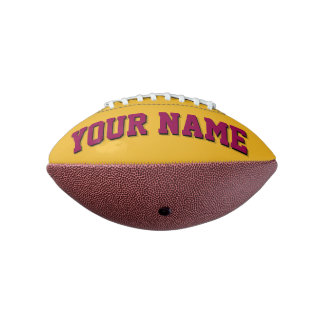 Mini GOLD UND BURGUNDY Personalisiert Football
