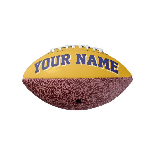 Mini GOLD UND NAVY BLUE Personalisiert Football (Gedreht 270)