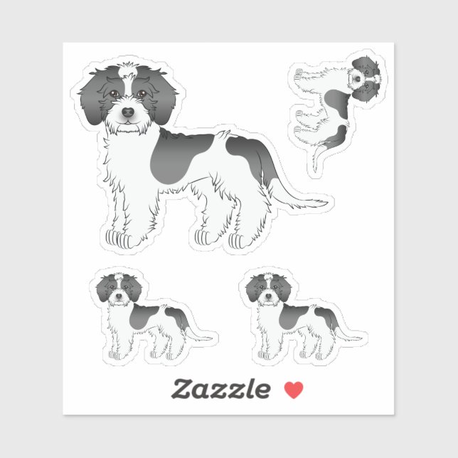 Mini Goldendoodle Cartoon Dog Aufkleber (Blatt)