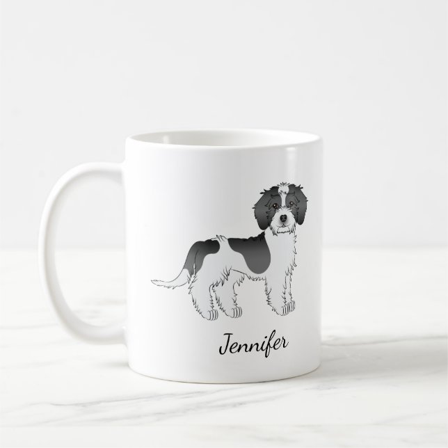 Mini Goldendoodle Dog & Name Kaffeetasse (Links)