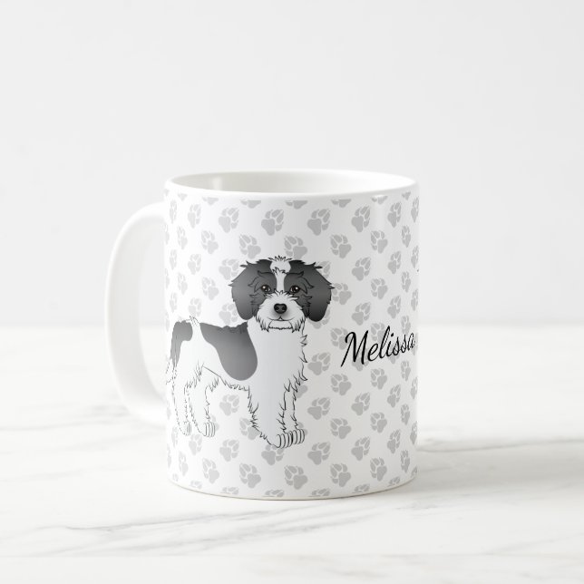 Mini Goldendoodle Dog & Name Kaffeetasse (Vorderseite Links)