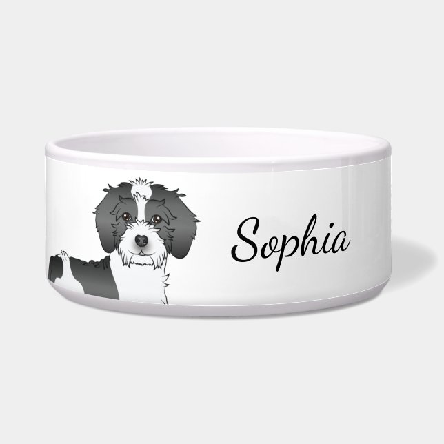 Mini Goldendoodle Dog & Name Napf (Vorderseite)