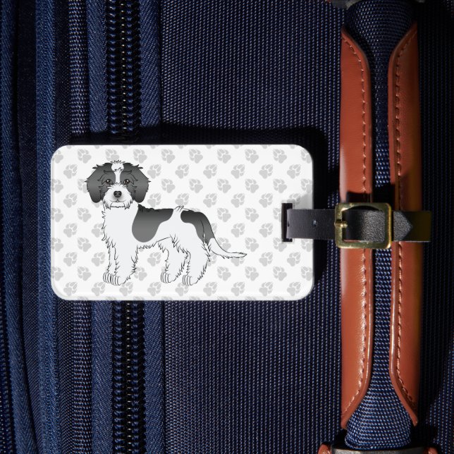 Mini Goldendoodle Dog & Text Gepäckanhänger (Vorderseite Insitu 4)