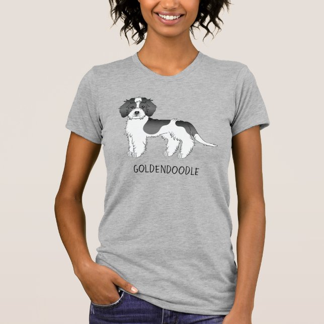 Mini Goldendoodle Dog & Text T-Shirt (Vorderseite)