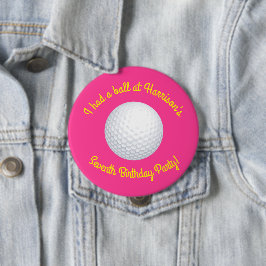 Mini Golf Ball Geburtstagsparty Pink Button
