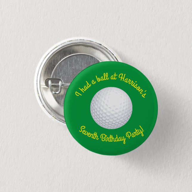 Mini Golf Balls Geburtstagsparty Kinder Sport Button (Vorne & Hinten)