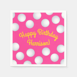 Mini Golf Geburtstagsparty Pink Serviette