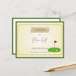 'Mini Golf' Lustiger Geschenkgutschein Postkarte