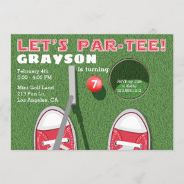 Mini Golf Par-T-Shirt Putt Putt Putt Boy's Geburts Einladung