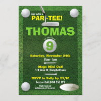 Mini Golf Putt Kindergeburtstag Party Einladung