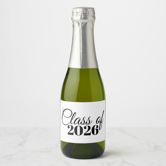 Mini Graduation Champagne Bottle Label Class of 26 (Vorderseite)