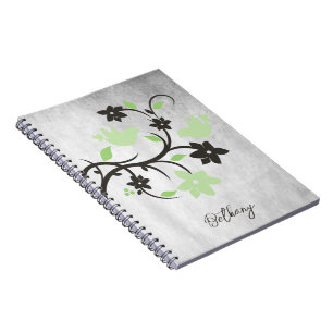 Mini Green Lovebirds Personalisiertes Notebook Notizblock