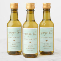 Mini Green Watercolor Baby Dusche Flasche Etikett