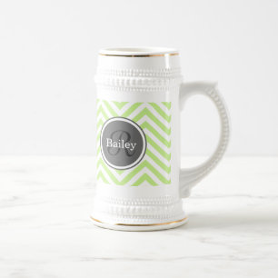 Mini Green Zickzack Monogram Bierglas