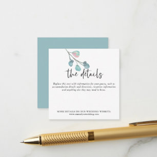 MINI-GRÖSSE Eukalyptus-Hochzeitsinformationen Begleitkarte