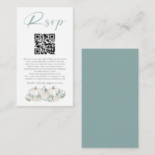 Mini Größe White Pumpkins QR Code Wedding RSVP Enc Begleitkarte