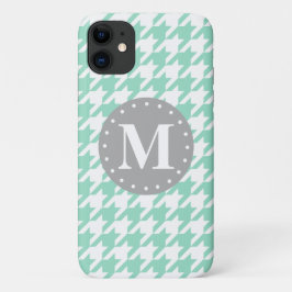 Mini-Hahnentrittmuster-Muster Grau Monogramm Case-Mate iPhone Hülle
