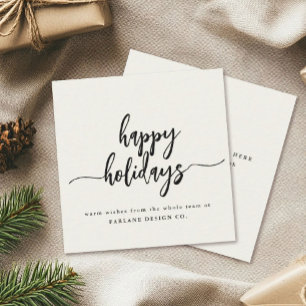 Mini Happy Holidays Modern Script Business Logo Mitteilungskarte