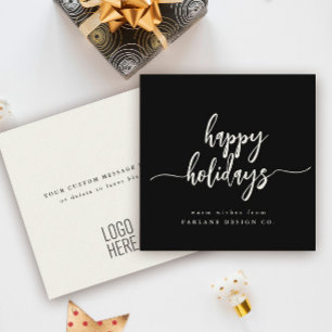 Mini Happy Holidays Modern Script Business Logo Mitteilungskarte