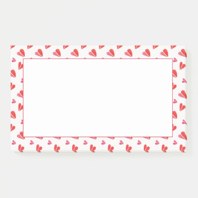 MINI HEARTS 10x6 Post It Notizblock (Vorderseite)
