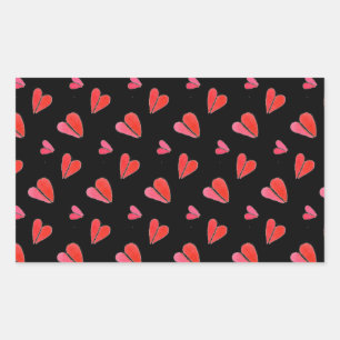 MINI HEARTS II Rectangle Stickers