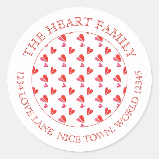 MINI HEARTS Kleine Umschlag Aufkleber (Vorderseite)