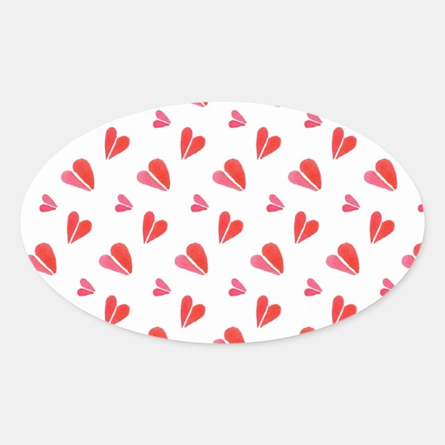 MINI HEARTS Oval Stickers (Vorderseite)