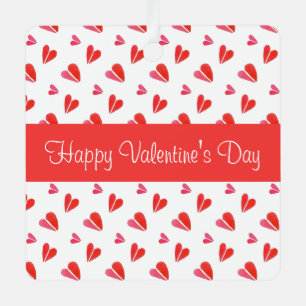 MINI HEARTS Valentine Metal Square Ornament Red Aus Metall