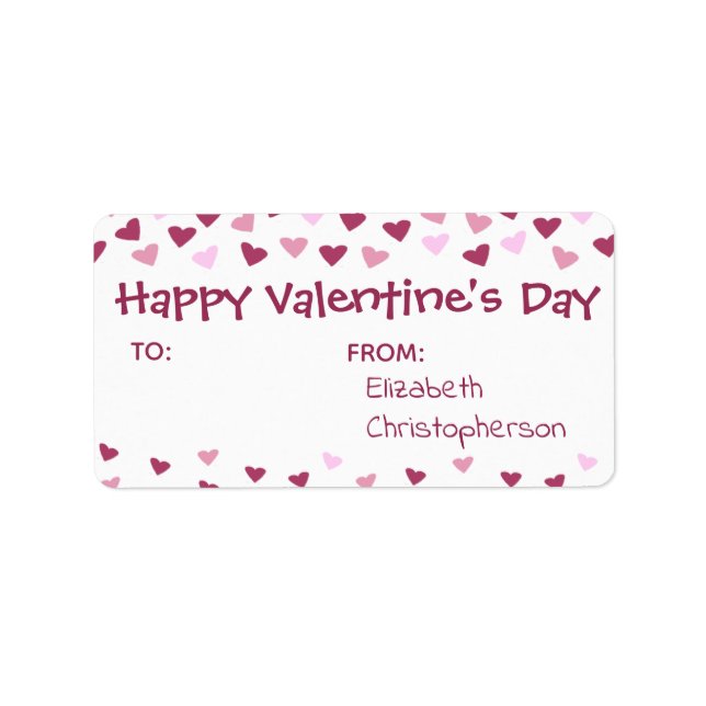 Mini Hearts VON der Valentinischen Leckerei Adressaufkleber (Vorne)