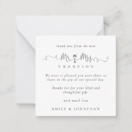 MINI Herr Key Motif Script Wedding Vielen Dank Mitteilungskarte