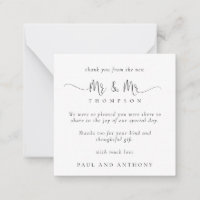 MINI Herr Stylish Script Wedding Vielen Dank