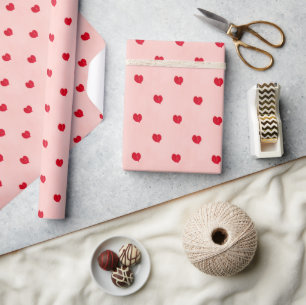 Mini-Herzdesign - Rosa und Rot Geschenkpapier