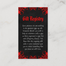 Mini-Hochzeitsgeschenk-Registrierung für Schwarze Begleitkarte