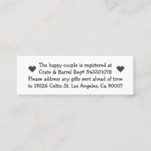 Mini-Hochzeitspaareintragungskarten für Einladunge