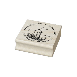 Mini Honey Label Gummi Briefmarke mit Bienen und B Gummistempel