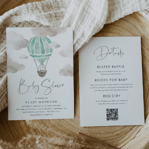 Mini Hot Air Ballon Alle in einem Baby Dusche Einladung