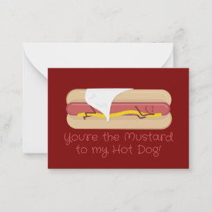 Mini-Hot-Dog-Valentinskarte Dunkelrot Mitteilungskarte