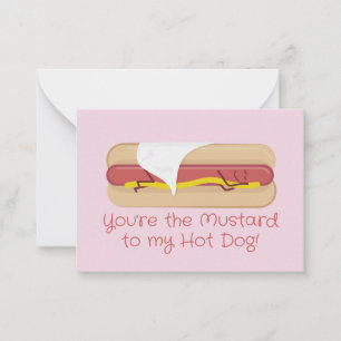 Mini-Hot-Dog-Valentinskarte   Hellrosa Mitteilungskarte
