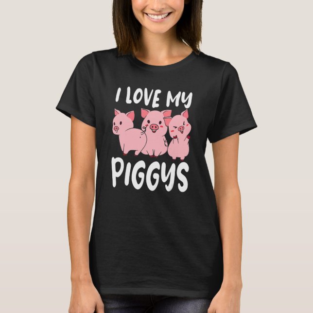 Mini House Pig I Liebe My Piglet Teacup Pig Mama T-Shirt (Vorderseite)
