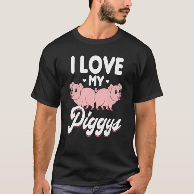 Mini House Pig I Love My Piglet Teacup Pig Mom 1 T-Shirt (Vorderseite)