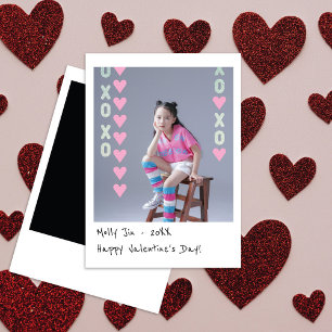 Mini-Instantfoto Valentinstagskarte Rosa & Silbe Mitteilungskarte