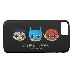 Mini Justice League Heads Sketch Case-Mate iPhone Hülle