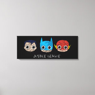 Mini Justice League Heads Sketch Leinwanddruck