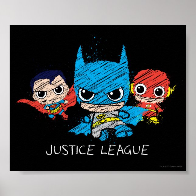 Mini Justice League Sketch Poster (Vorne)