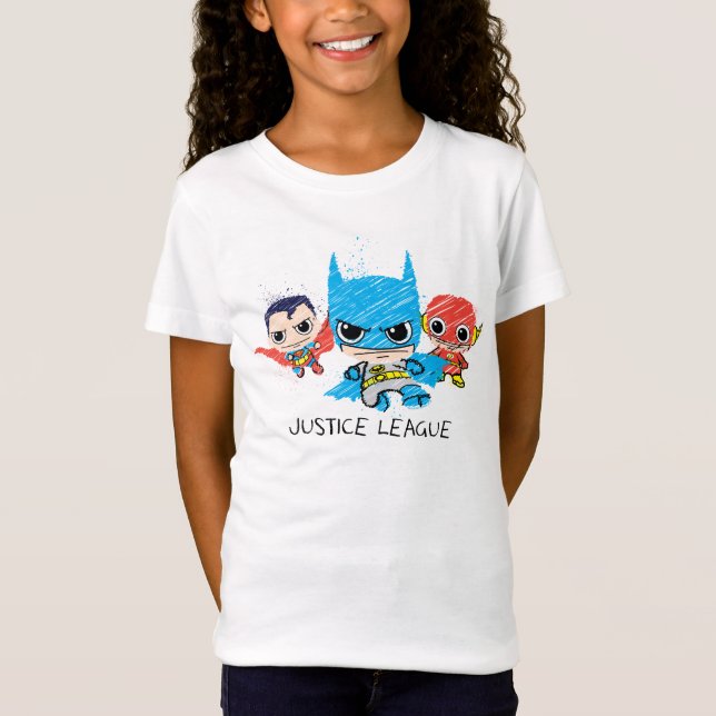 Mini Justice League Sketch T-Shirt (Vorderseite)