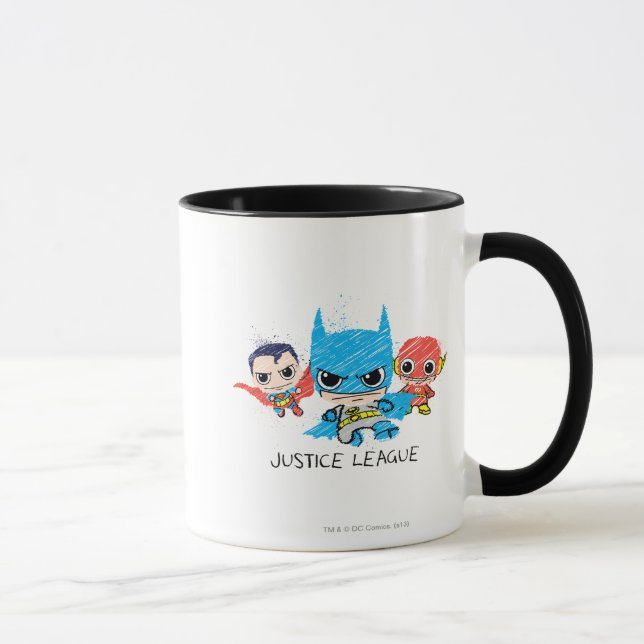 Mini Justice League Sketch Tasse (Rechts)