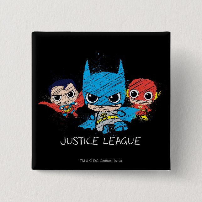 Mini Justice League Skizze Button (Vorderseite)