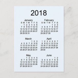 Mini-Kalender 2018, 6 Monate Postkarte