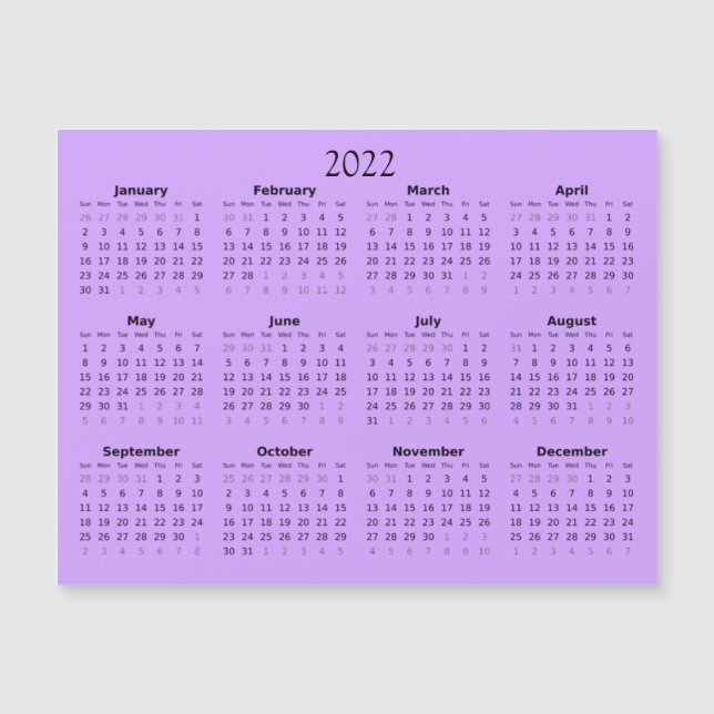 Mini-Kalender 2022 Magneteinladung (Vorderseite)
